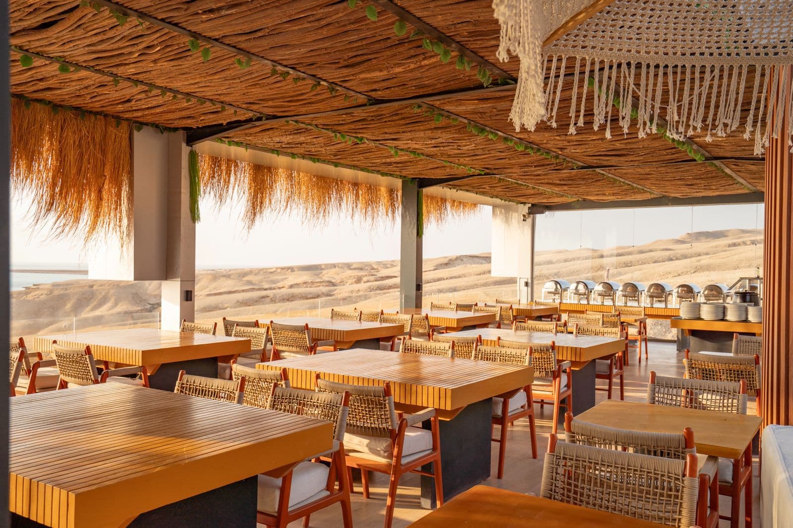 Restaurant terrace for the buffet lunch on Ozirea Island